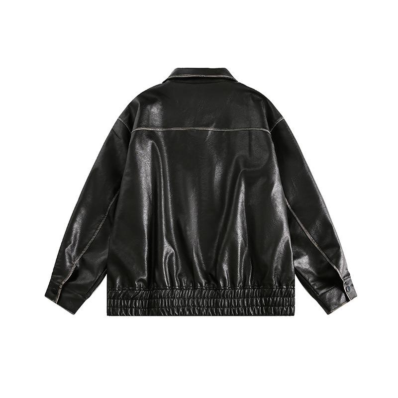 Mens Jackets & Outerwear |  T7 Pleather Track Jacket Clothing Black