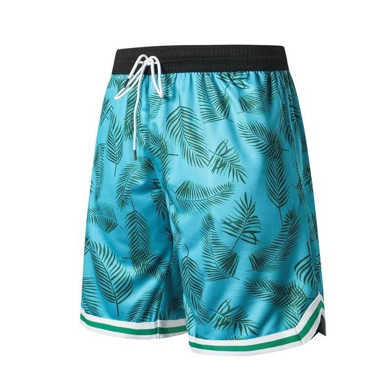 Mens Shorts |  X Palm Tree Crew Aop Mesh Shorts Clothing Cold Green-AOP