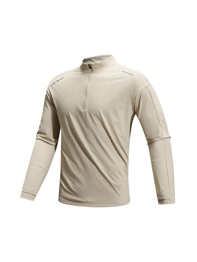 Mens T-Shirts & Tops |  Quarter-Zip Jacket Clothing Dark Olive