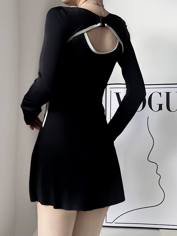 Womens Dresses & Skirts |  Her Long Sleeve Trim Dress Clothing Black