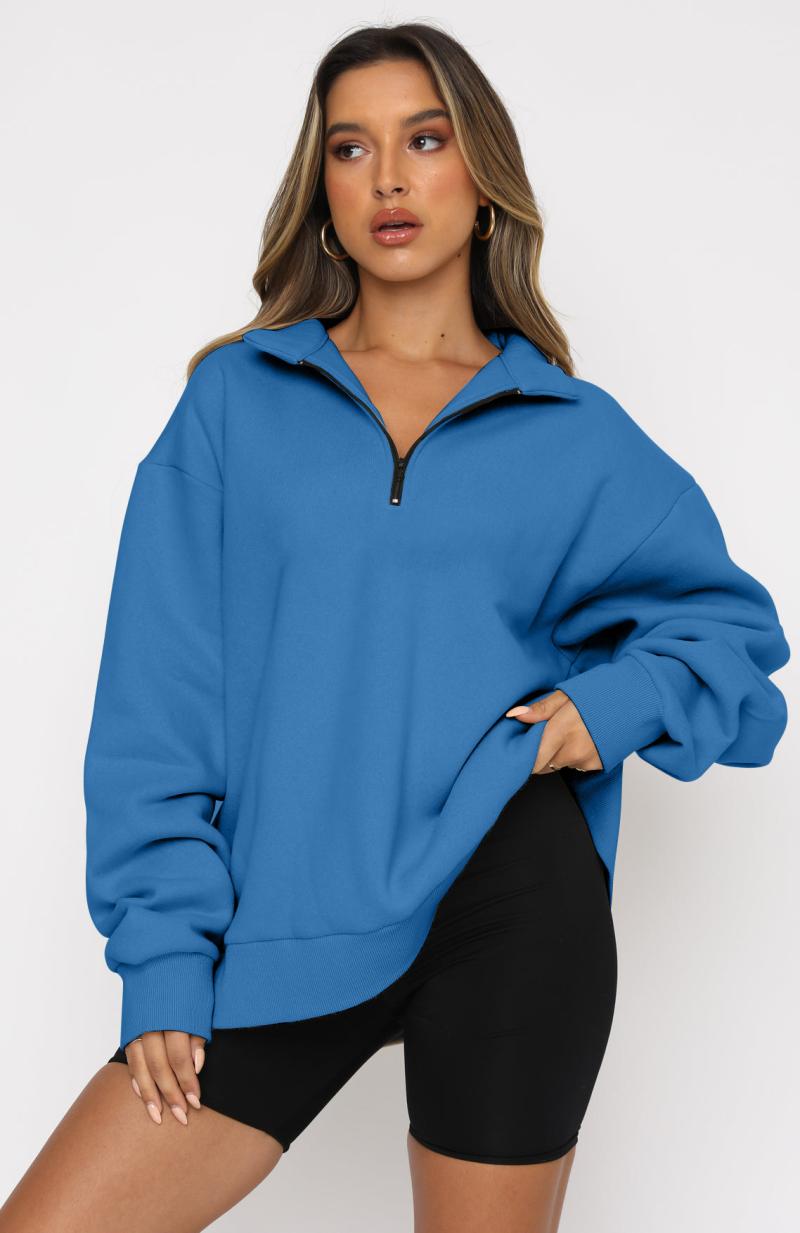 Womens Hoodies & Sweatshirts |  Downtown 180 Half-Zip Crew Unisex Clothing Hoodies & Sweatshirts