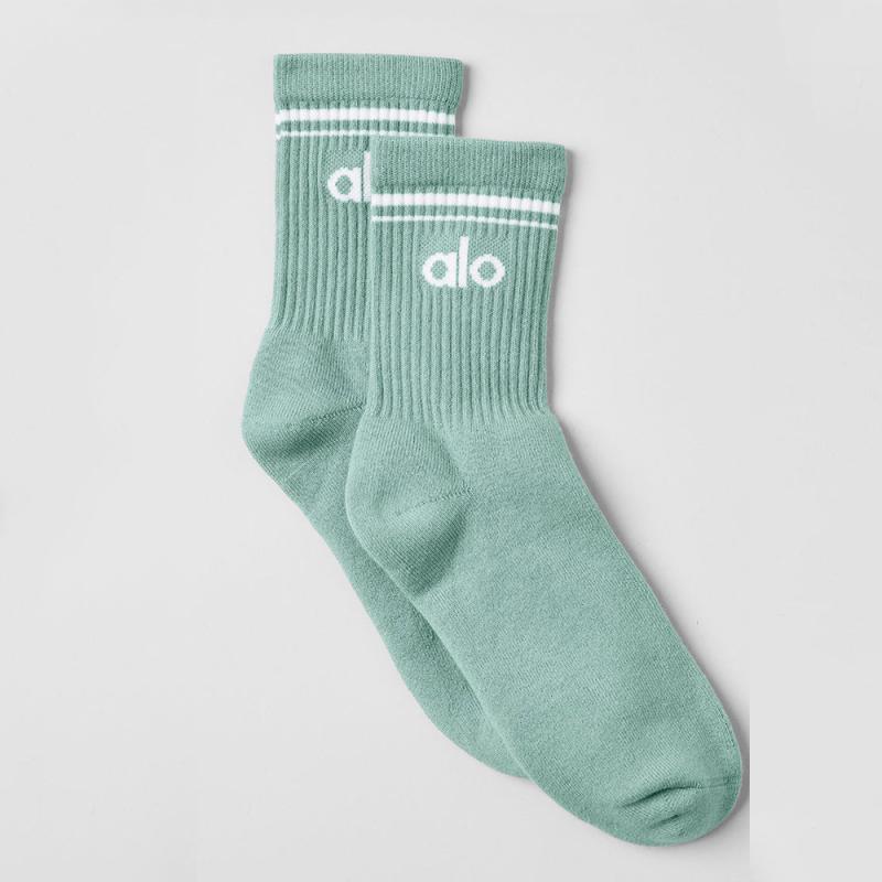 Womens Socks |  Half-Terry Crew Socks (3 Pairs) Accessories MEDIUM GREEN