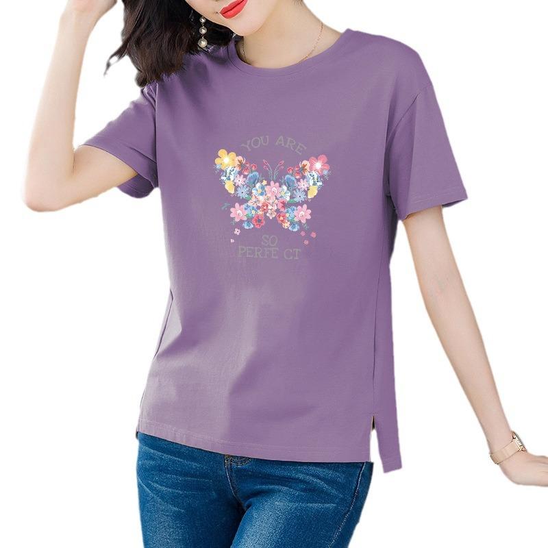 Womens T-Shirts & Tops |  Grow & Flourish Graphic Tee Clothing Grape Mist